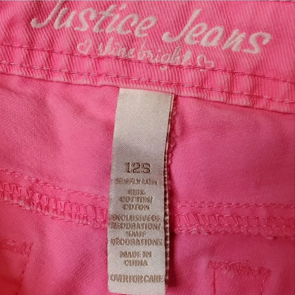 JUSTICE JEANS Cuffed and Frayed Hem Distressed Simply Low Jean Shorts - Sz. 12S